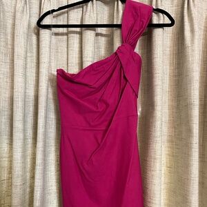 Pink Bodycon one shoulder dress